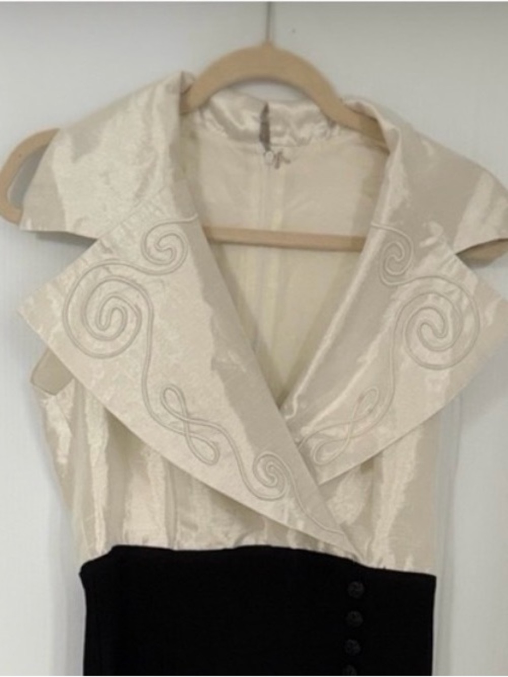 Two-Tone Ivory and Black Jumpsuit